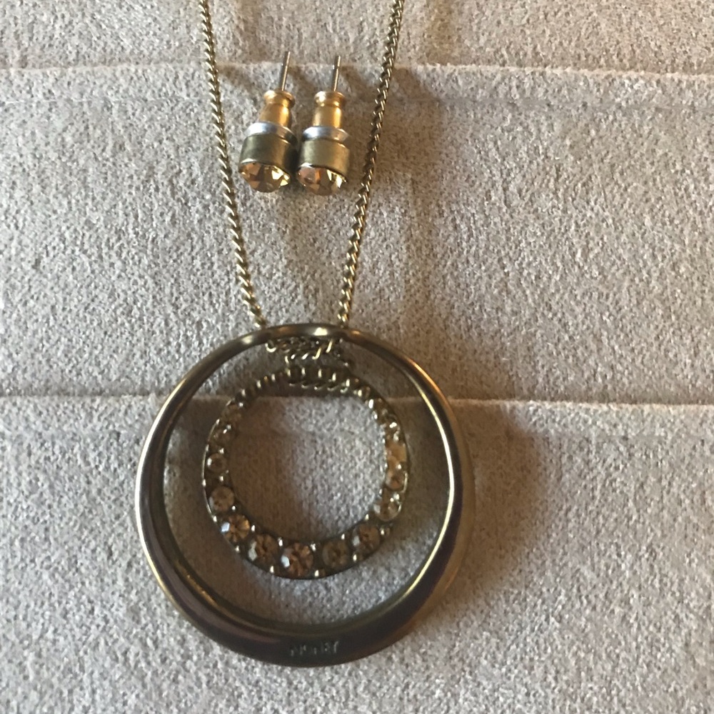 Vintage Monet Rhinestone Necklace & Earrings Set
